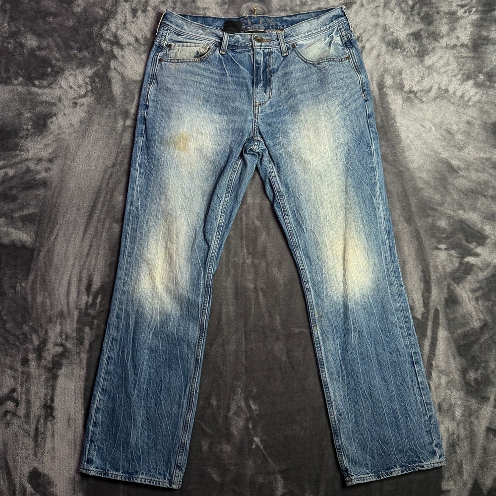 Vintage Y2k Helix Slim Bootcut Blue Denim Jeans Size 34x31 Faded